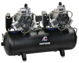 Cattani kompressor m/tørke. 2×3 syl. 400V. 3~