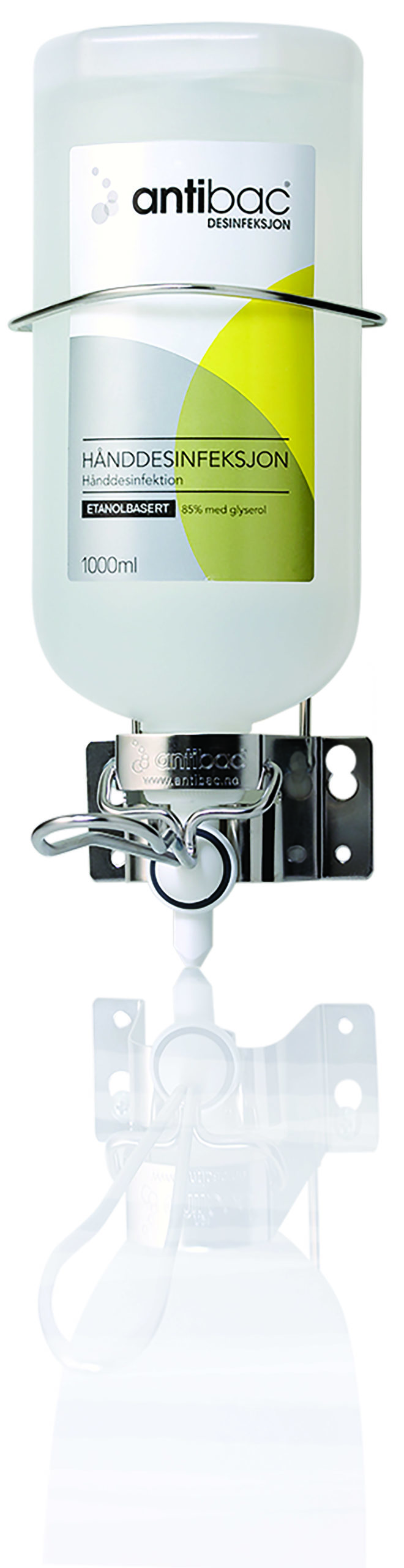 Antibac manuell ståldispenser for 1000ml flaske - Bilde 2