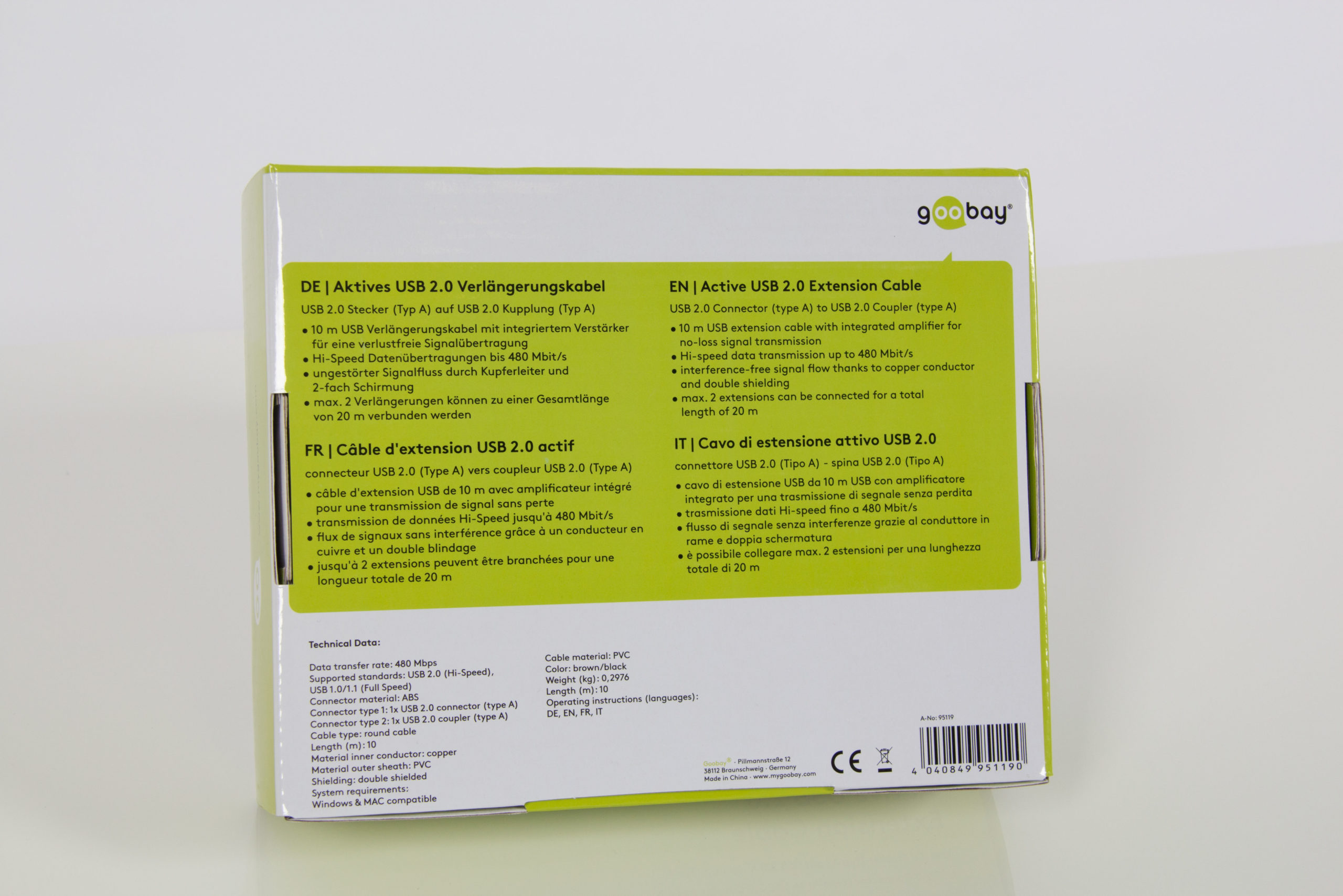 Aktiv USB forlengelseskabel 10 meter - Bilde 2