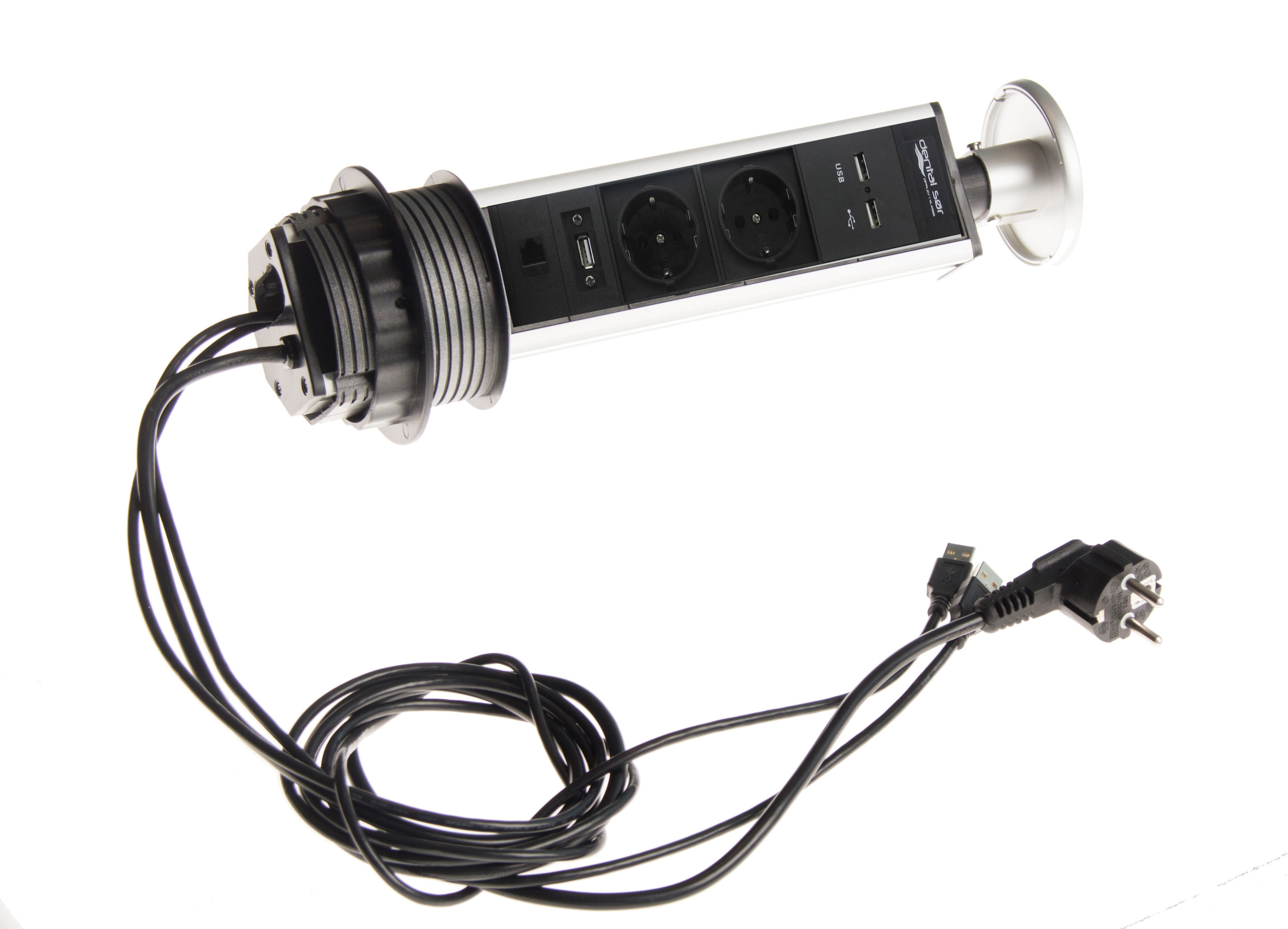 Trekk-opp kontakt med strøm, USB og LAN - Bilde 5