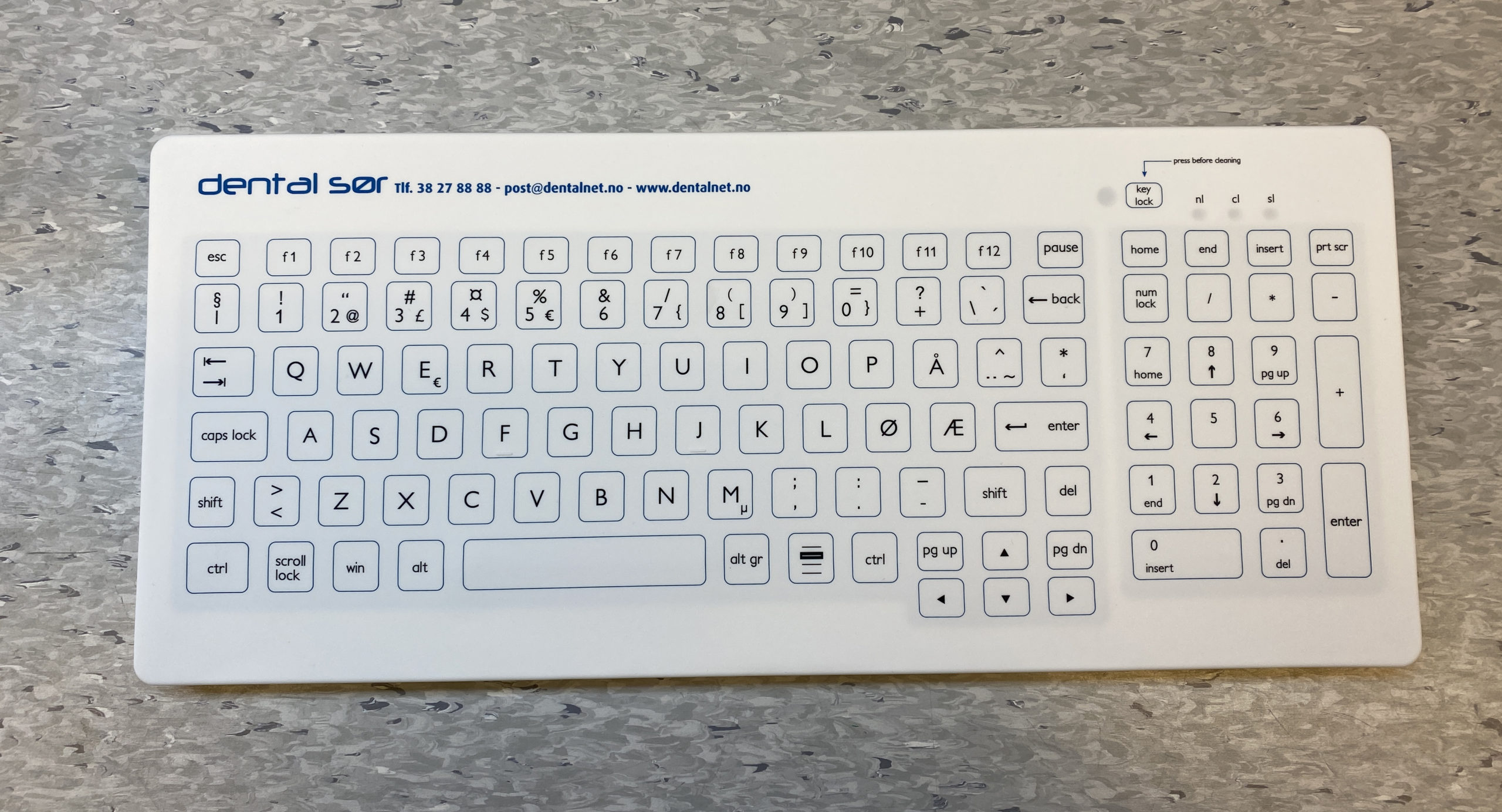 Purekeys hygienisk hvitt tastatur. Trådløst - Bilde 6