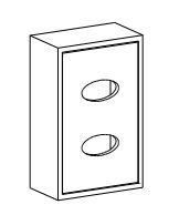 Dispenser, 2 hull for hansker. Dybde 17cm